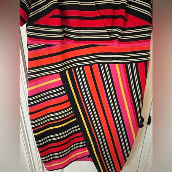 Cato Bold Striped Faux Wrap Asymmetrical Dress - EUC - 18W - Picture 3 of 8